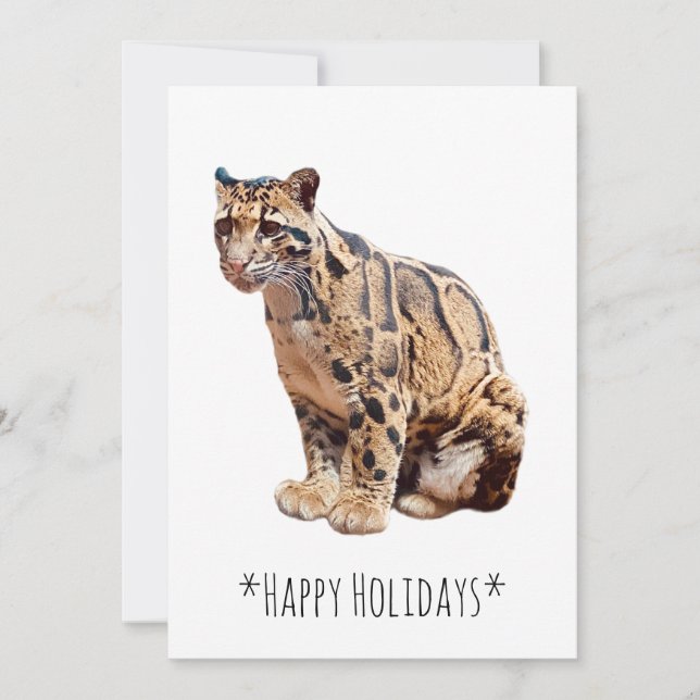 clouded leopard photograph jungle big cat animal   holiday card (Front)