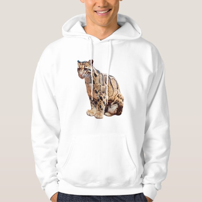 clouded leopard photograph jungle big cat animal   hoodie (Front)