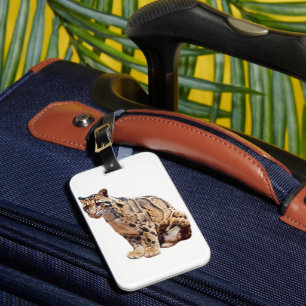 clouded leopard photograph jungle big cat animal luggage tag