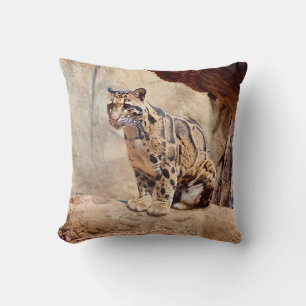 clouded leopard picture nature cushion