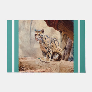 clouded leopard picture nature wildlife exotic doormat