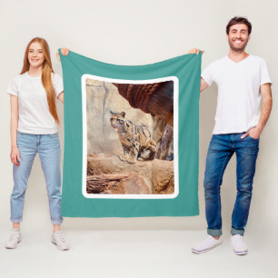 clouded leopard picture nature wildlife exotic fleece blanket