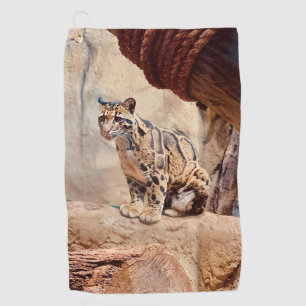 clouded leopard picture nature wildlife exotic golf towel