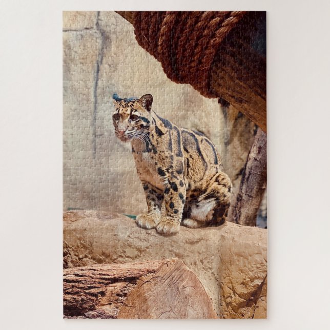 clouded leopard picture nature wildlife exotic jigsaw puzzle (Vertical)