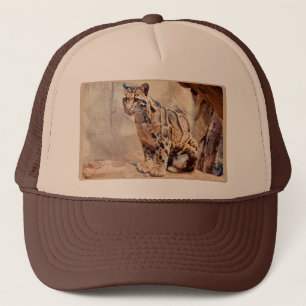 clouded leopard picture nature wildlife exotic trucker hat