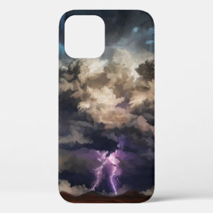 Clouded lightening storm iPhone 12 case