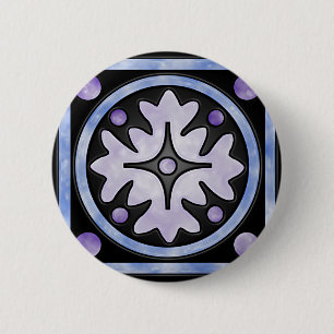 Clouded Stained Glass 6 Cm Round Badge