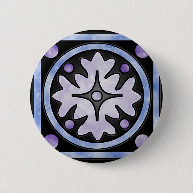 Clouded Stained Glass 6 Cm Round Badge (Front)