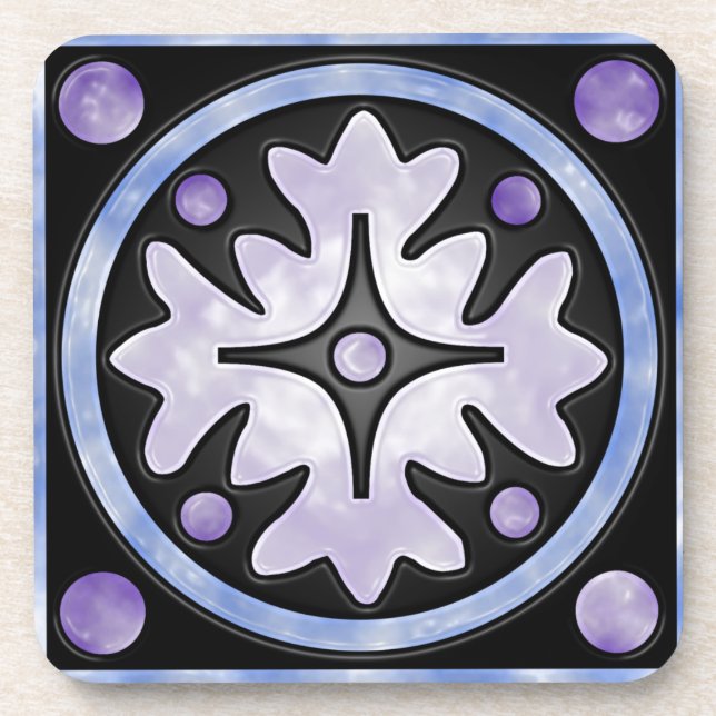 Clouded Stained Glass Coaster (Front)