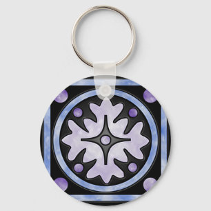 Clouded Stained Glass Key Ring
