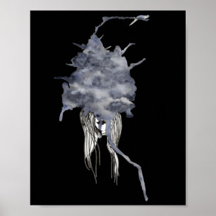 Clouded Sticker  Poster