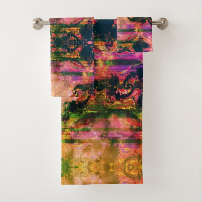 Clouded Sunset Skies Design Bath Towel Set (Insitu)