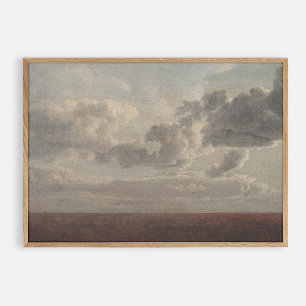 Clouds above the sea, vintage  poster