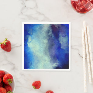 Clouds Abstract Watercolor Napkin
