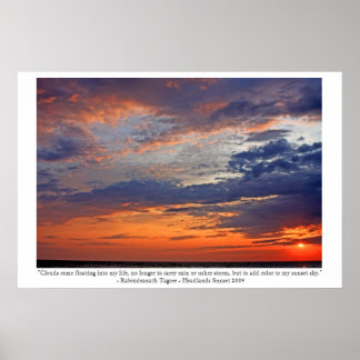 Clouds Add Colour to my Sunset Poster