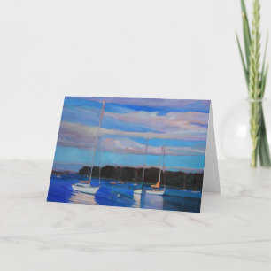 Clouds and Boats at Sunset Card