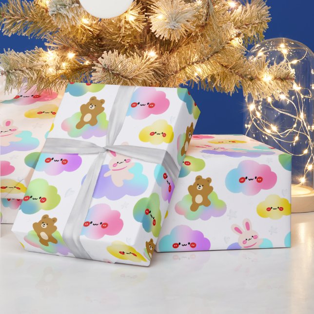 Clouds and Cute Animals (PLEASE READ BELOW) Wrapping Paper (Holidays)