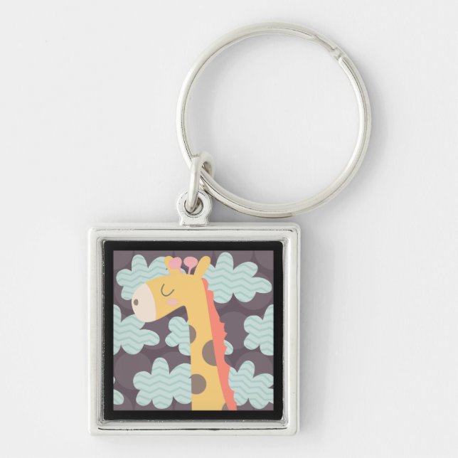 Clouds and Giraffes Key Ring (Front)