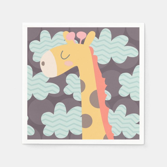 Clouds and Giraffes Napkin (Front)