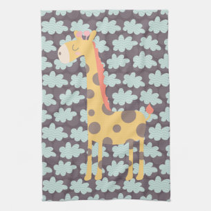 Clouds and Giraffes Tea Towel