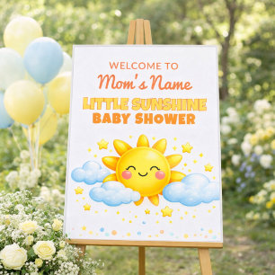 Clouds and Stars Baby Shower Welcome Sign
