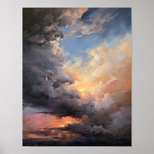 Clouds At Dawn Painting Art Print Poster (Front)