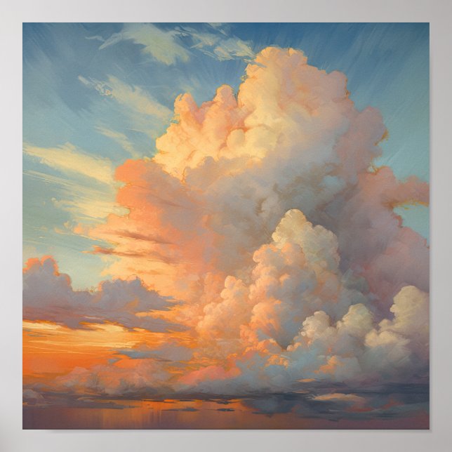 Clouds At Dawn Painting Art Print Poster (Front)