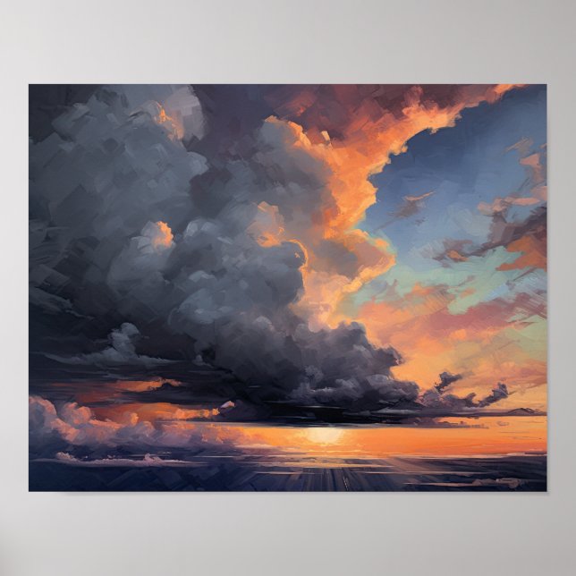 Clouds At Dawn Painting Art Print Poster (Front)