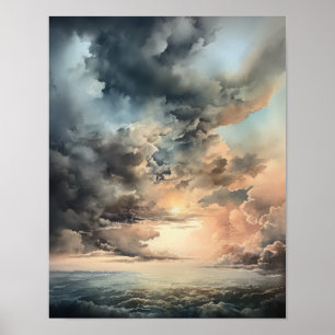 Clouds At Dawn Painting Art Print Poster