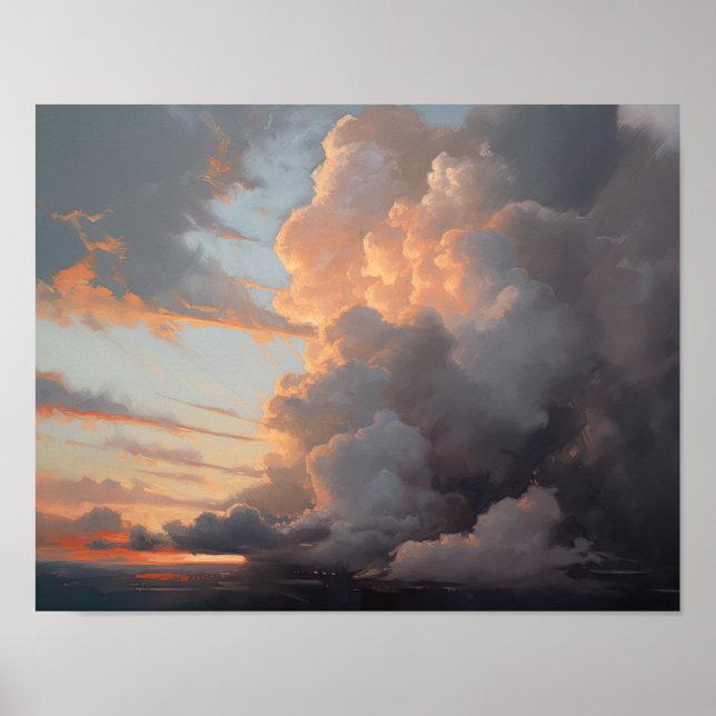 Clouds At Dawn Painting Art Print Poster (Front)