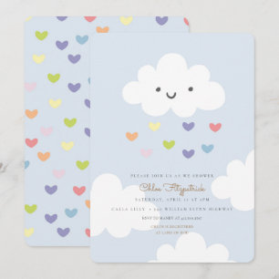 Clouds Baby Shower Invitation Blue