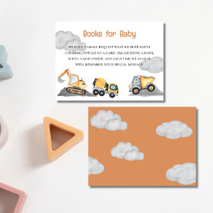 Clouds baby under construction baby shower Book  Enclosure Card