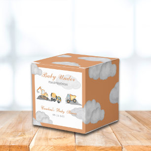 Clouds baby under construction baby shower favour box