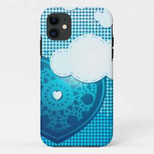Clouds background with heart, iPhone 5 case