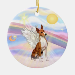 Clouds - Basenji Ceramic Tree Decoration