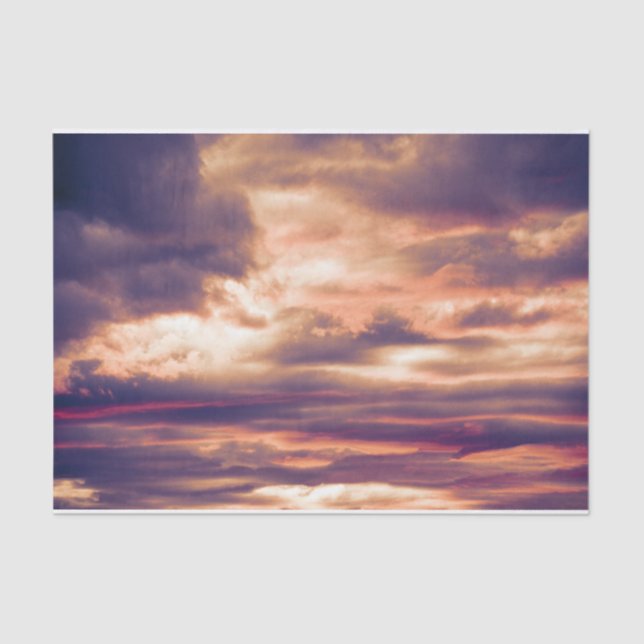 Clouds Beautiful Sunset Orange Purple Sky Tissue Paper (Front)