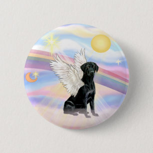 Clouds - Black Labrador Retriever Angel 6 Cm Round Badge