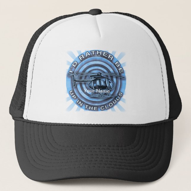 Clouds Blue Helicopter  hat (Front)