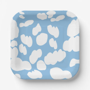 Clouds Blue Sky Clouds Party Paper Plate