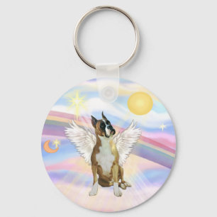 Clouds - Boxer ANgel (cropped ears #1) Key Ring