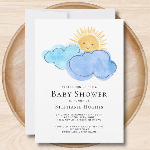 Clouds Boy's Baby Shower  Invitation