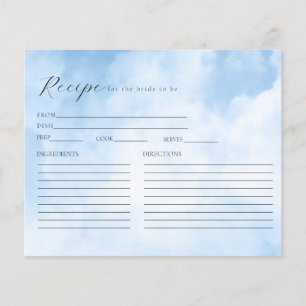 Clouds Bridal Shower Recipe Card