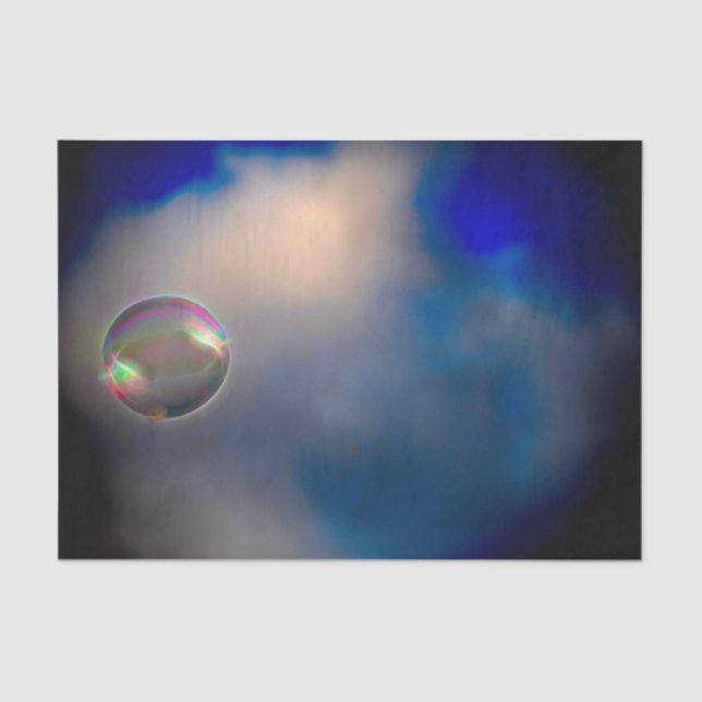 Clouds Bubble Beautiful Blue White Dark Sky Tissue Paper (Front)
