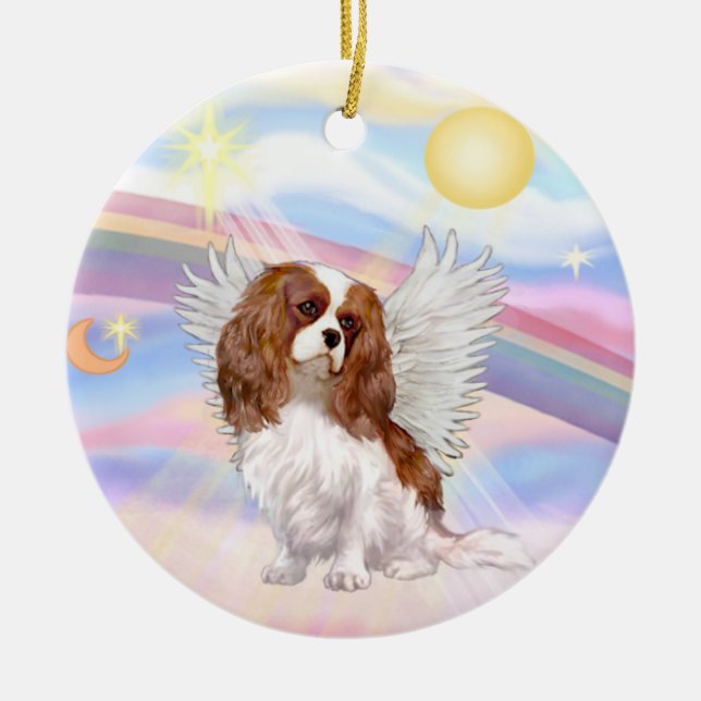 Clouds - Cavalier King Charles (blenheim) Ceramic Tree Decoration (Front)