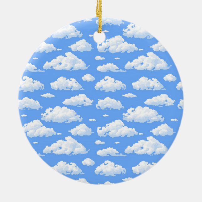 Clouds Ceramic Tree Decoration (Back)