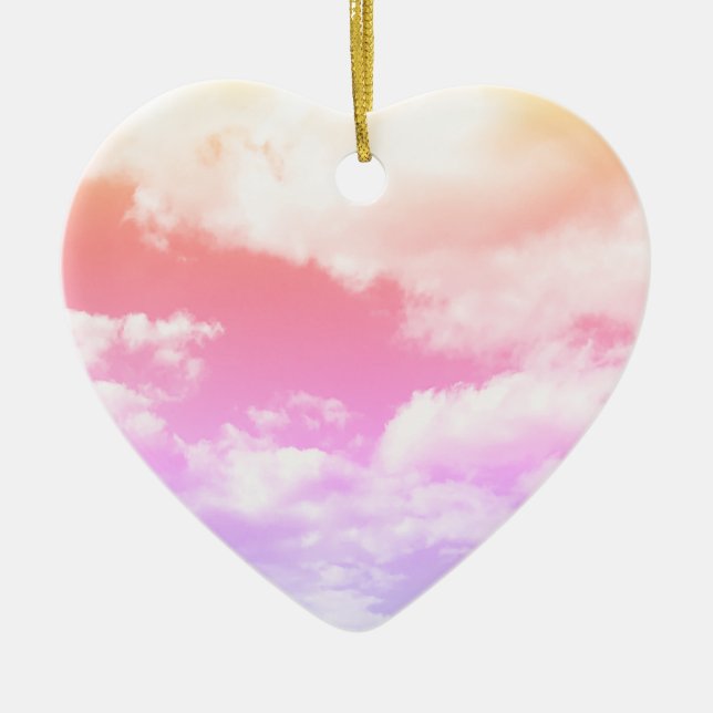 Clouds Ceramic Tree Decoration (Front)