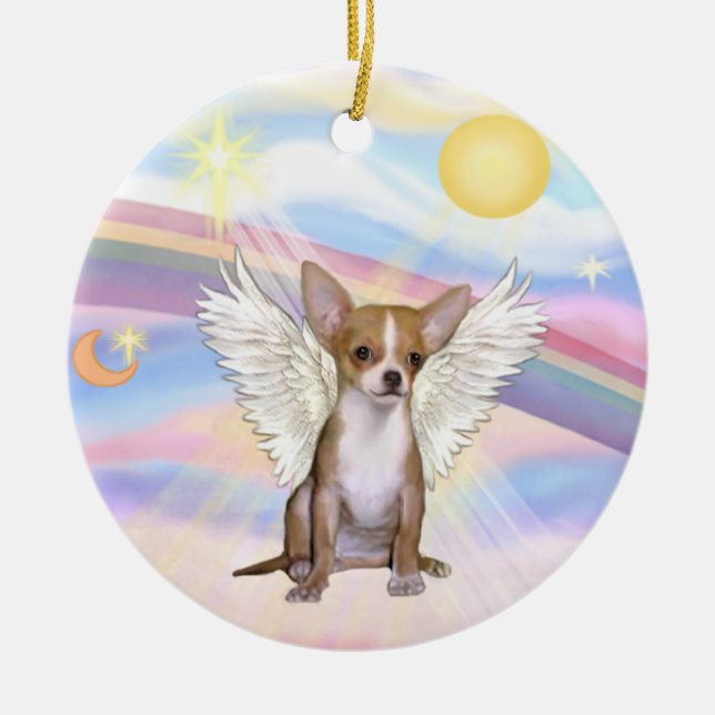 Clouds - Chihuahua (light red) Ceramic Tree Decoration (Front)