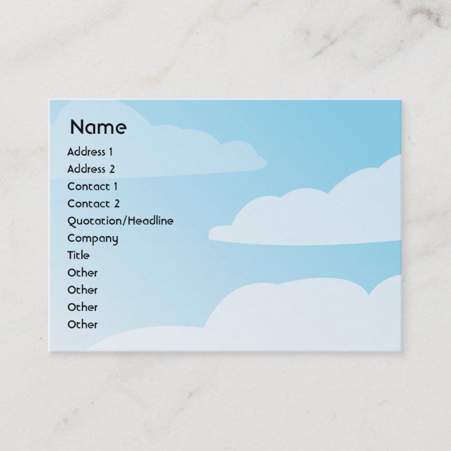 Clouds - Chubby Business Card (Front)