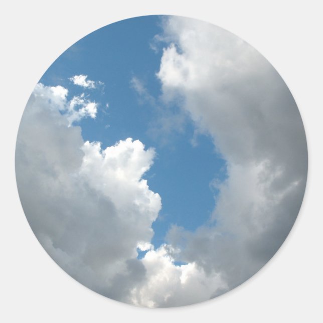 clouds classic round sticker (Front)