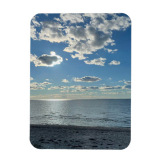 Clouds Cloudy Blue Sky Empty Beach Magnet